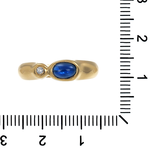 Ring, 18K, Gelbgold, Saphir, Brillant