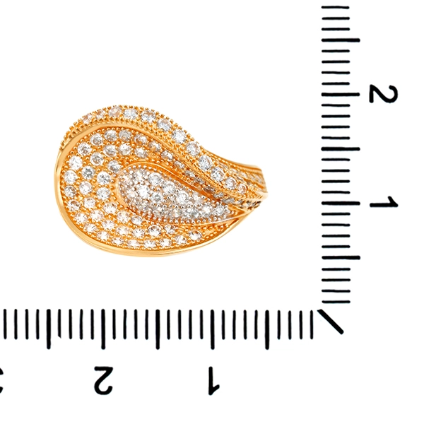Ring, 22K, Gelb-/Weißgold, Zirkonia