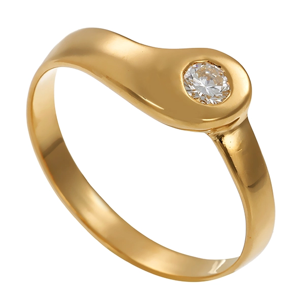 Brillantring, 18K, Gelbgold, 0,13ct