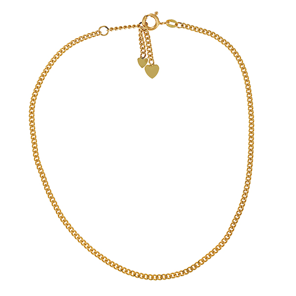 Fußkette, 14K, Gelbgold, Herz