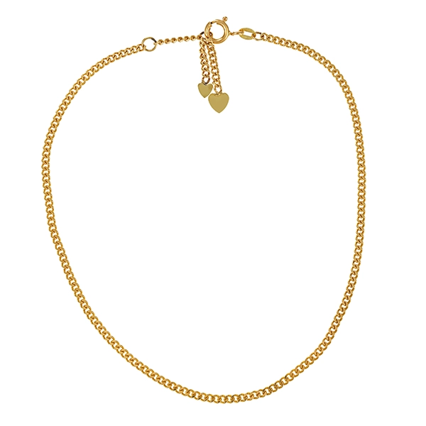 Fußkette, 14K, Gelbgold, Herz