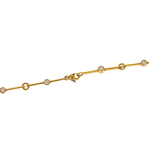 Collier, 14K, Gelbgold, Labradorit, Brillantern