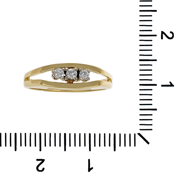 Diamantring, 14K, Gelbgold, Brillanten