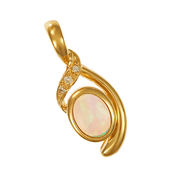 Anhänger, 18K, Gelbgold, Brillanten, Opal