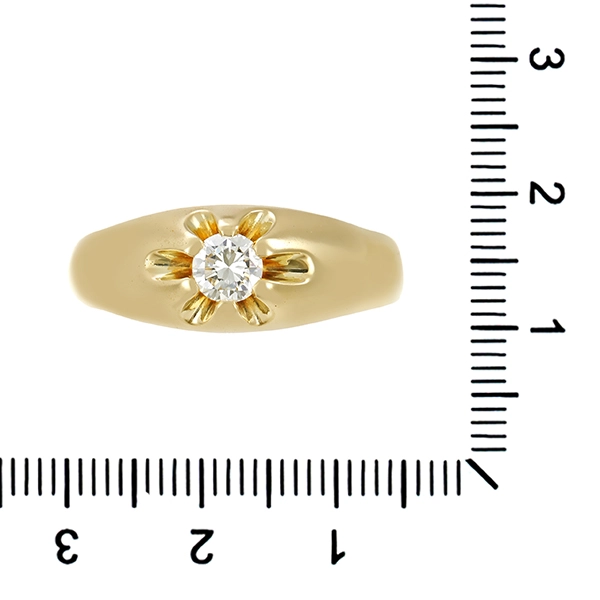 Herrenring, 14K, Gelbgold, Brillant 0,46 ct