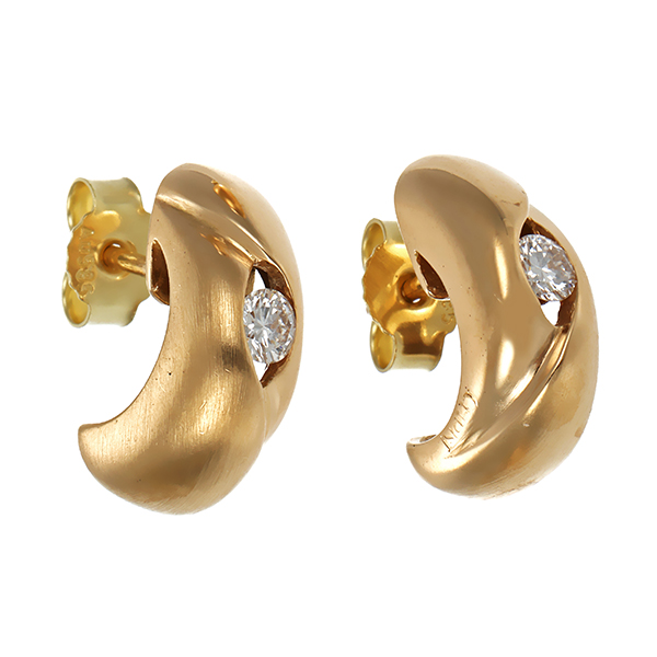 Ohrstecker, 14K, Gelbgold, Brillanten 0,22 ct