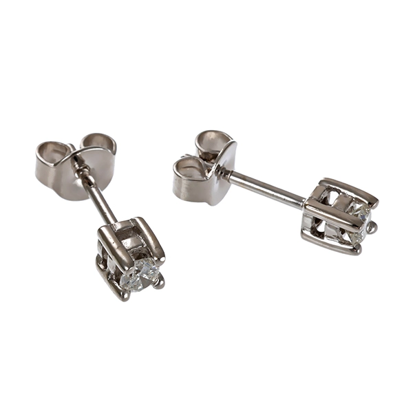 Ohrstecker, 14K, Weißgold, Brillanten