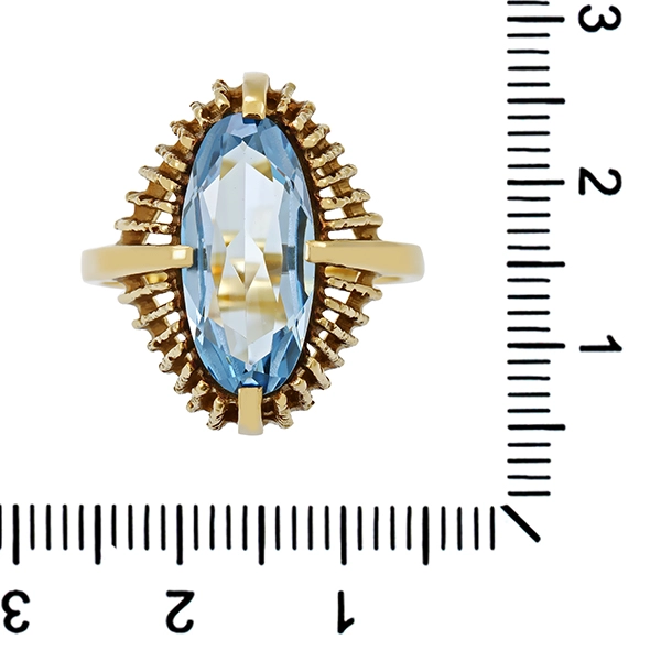 Ring, 14K, Gelbgold, synthetischer Spinell