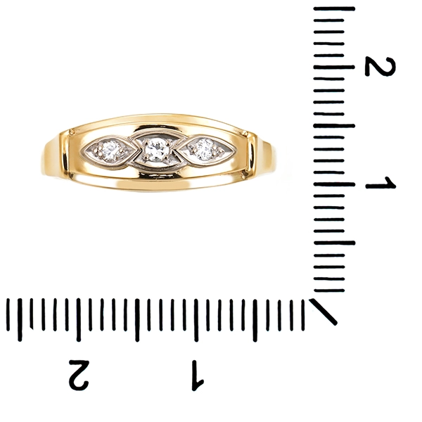 Diamantring, 14K, Gelb-/Weißgold, Brillanten