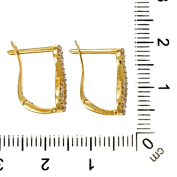 Ohrhänger, 14K, Gelbgold, Zirkonia