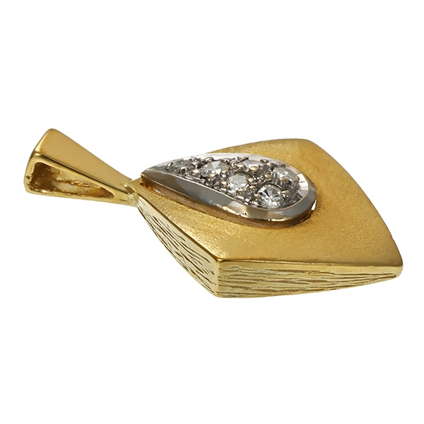 Anhänger, 14K, Gelb-/Weißgold, Diamanten