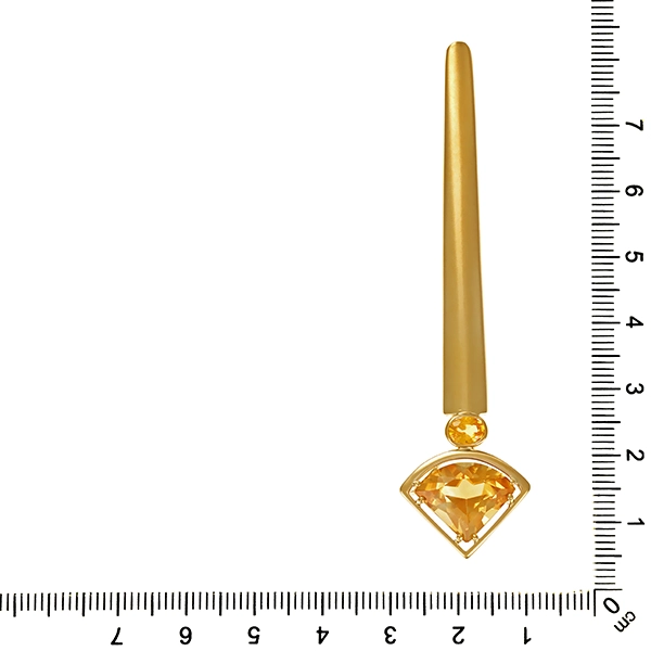 Brosche, 14K, Gelbgold, Citrin