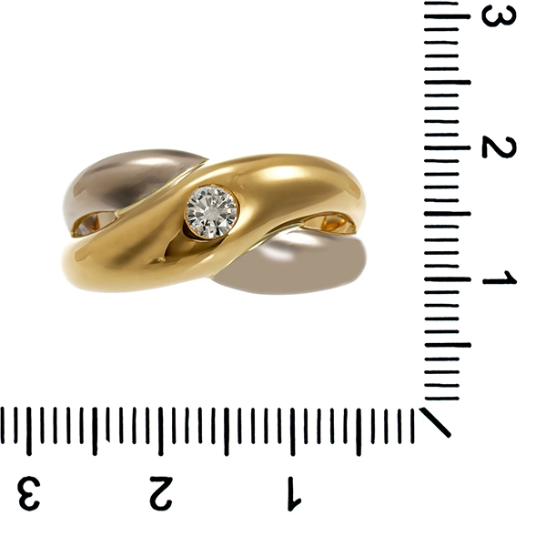 Brillantring, 18K, Gelb-/Weißgold, 0,23ct