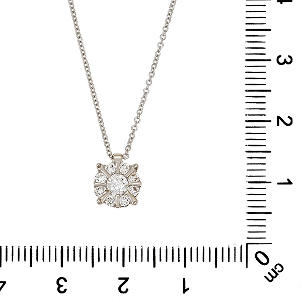 Collier, 14K, Weißgold, Brillanten