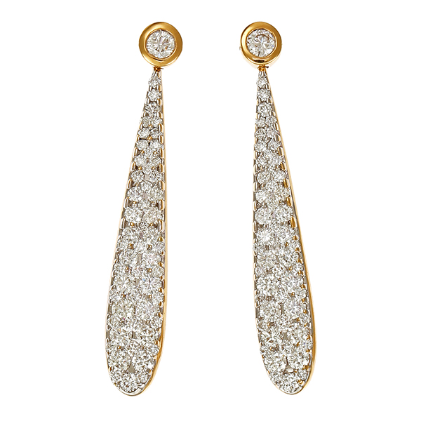 Steckhänger, 18K, Gelbgold, Brillanten 1,10 ct