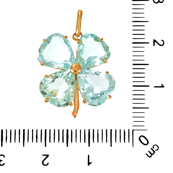 Anhänger, 14K, Gelbgold, Aquamarin
