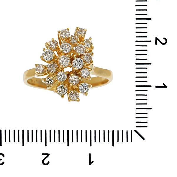Diamantring, 18K, Gelbgold, Brillanten 1,00 ct