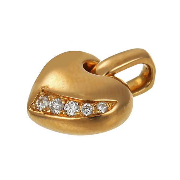 Anhänger, 18K, Gelbgold, Brillant, Herz