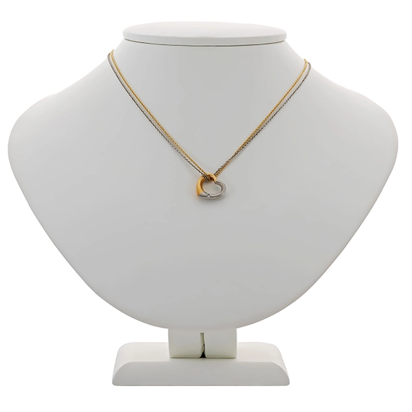 Collier, Pt950, Platin/Gelbgold, Brillant, Herz