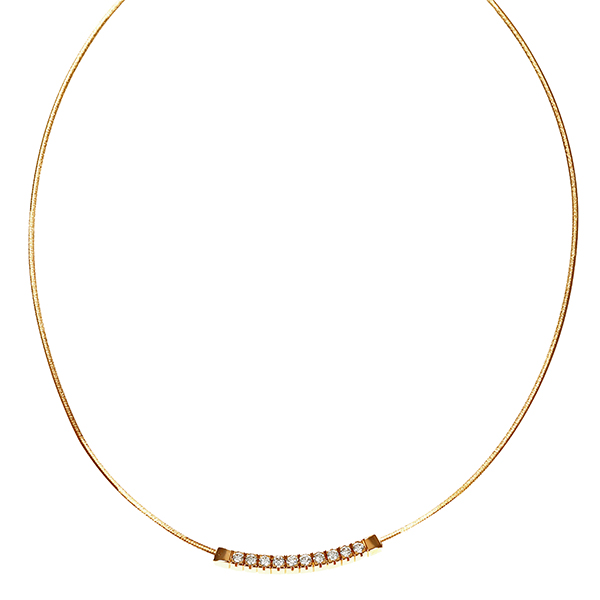 Collier, 14K, Gelbgold, Brillanten 0,50 ct, Omega-