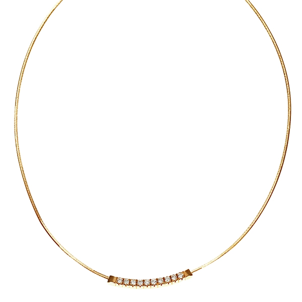 Collier, 14K, Gelbgold, Brillanten 0,50 ct, Omega-
