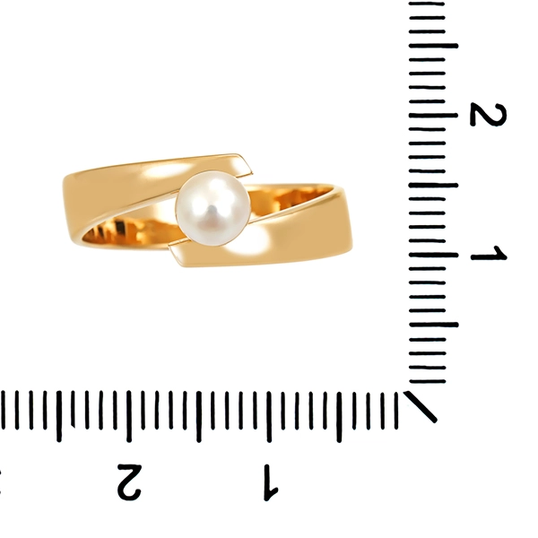 Ring, 14K, Gelbgold, Perle