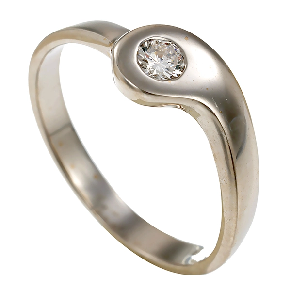 Diamantring, 18K, Weißgold, Brillant