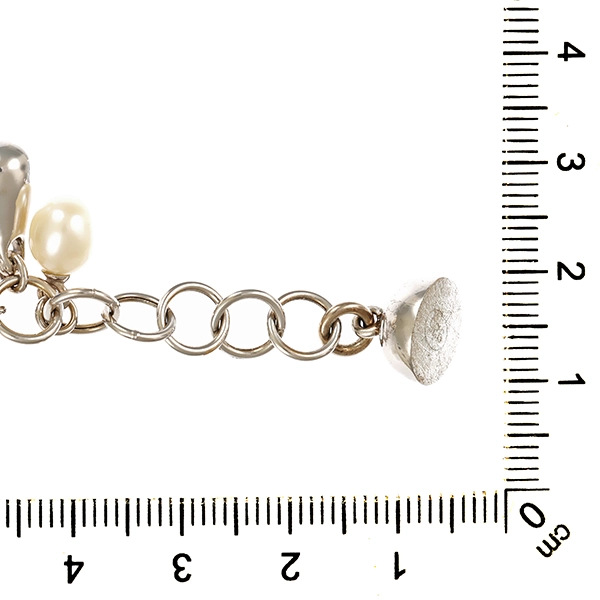Armband, 14K, Weißgold, Perle