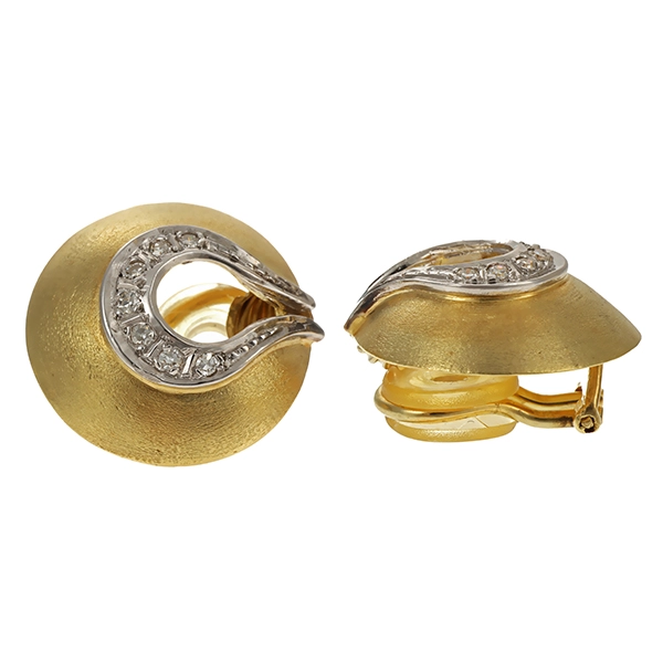 Ohrclipse, 14K, Gelb-/Weißgold, Diamanten 0,21 ct