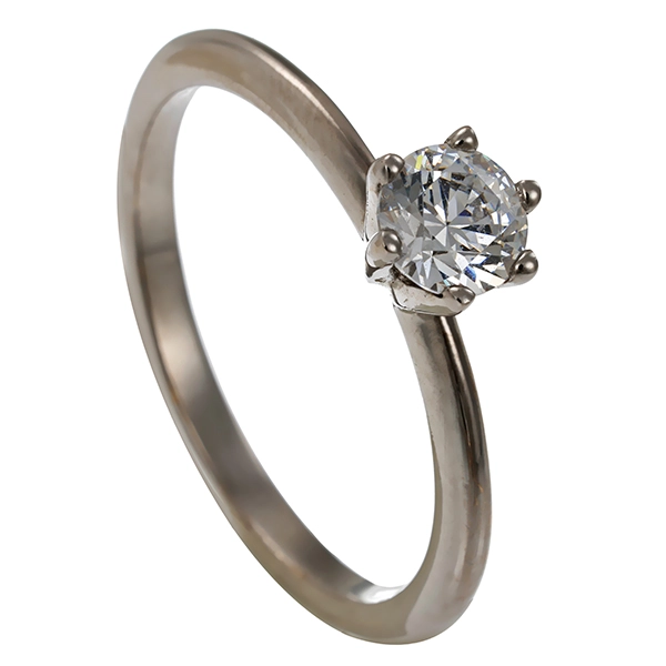 Ring, 14K, Weißgold, Zirkonia
