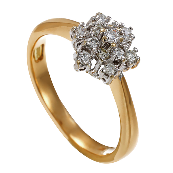 Ring, 14K, Gelb-/Weißgold, Brillanten, U56