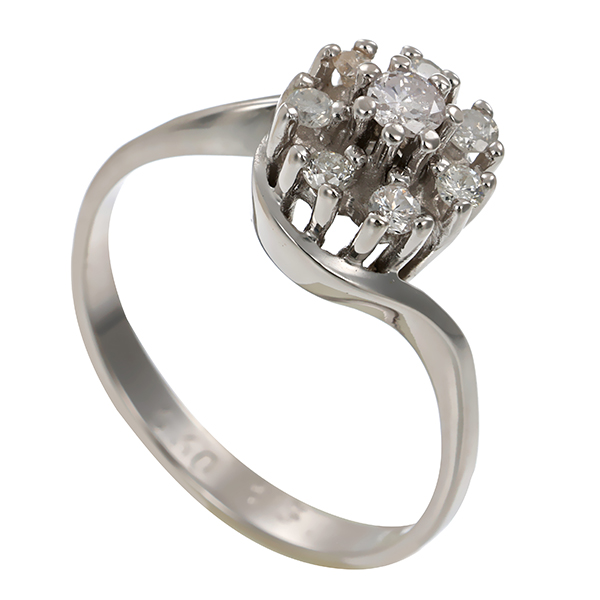Diamantring, 14K, Weißgold, Brillanten