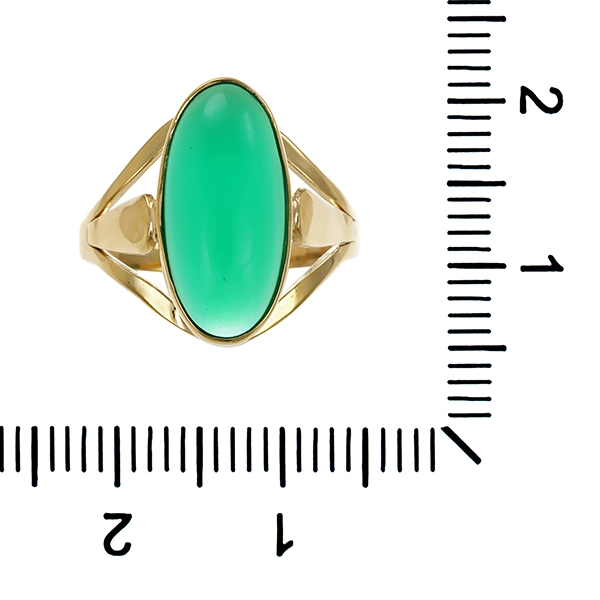 Ring, 8K, Gelbgold, Chrysopras, U51