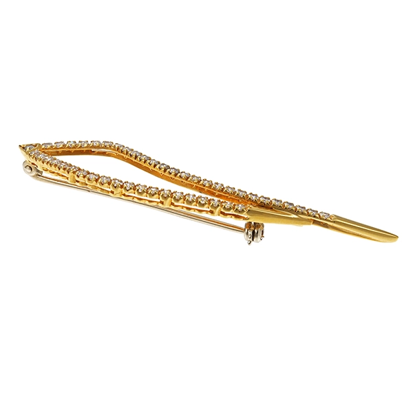 Brosche, 18K, Gelbgold, Diamanten