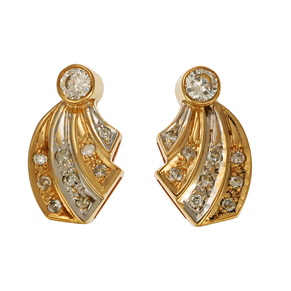 Ohrstecker, 14K, Gelbgold, Brillanten
