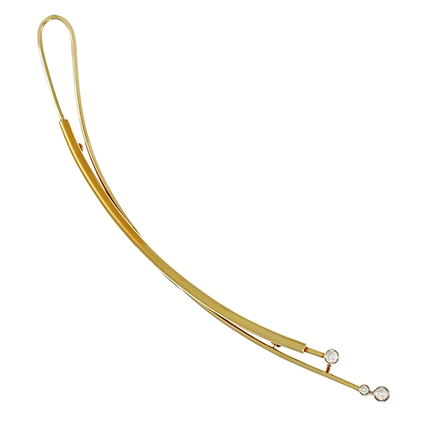 Brosche, 14K, Gelb-/Weißgold, Brillanten