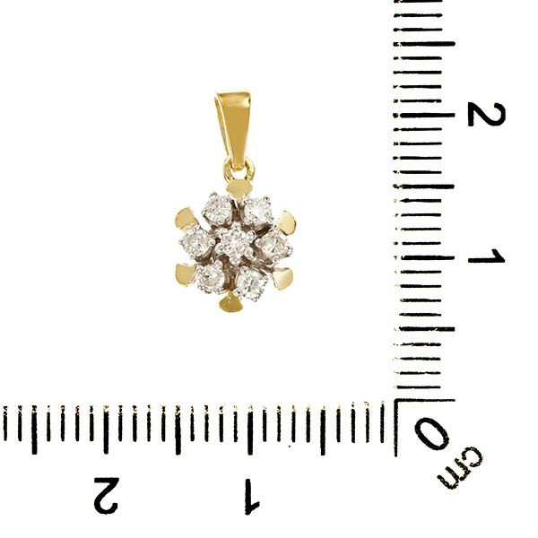 Anhänger, 14K, Gelb-/Weißgold, Brillant, Diamanten