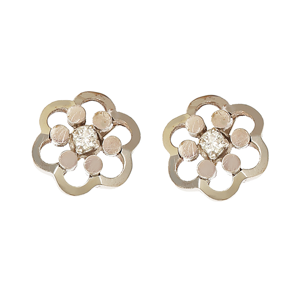 Ohrstecker, 14K, Weißgold, Zirkonia 