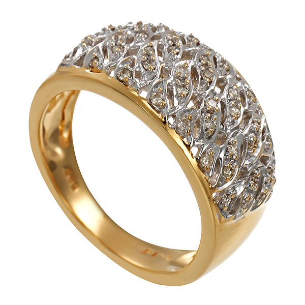 Ring, 14K, Gelb-/Weißgold, Brillanten