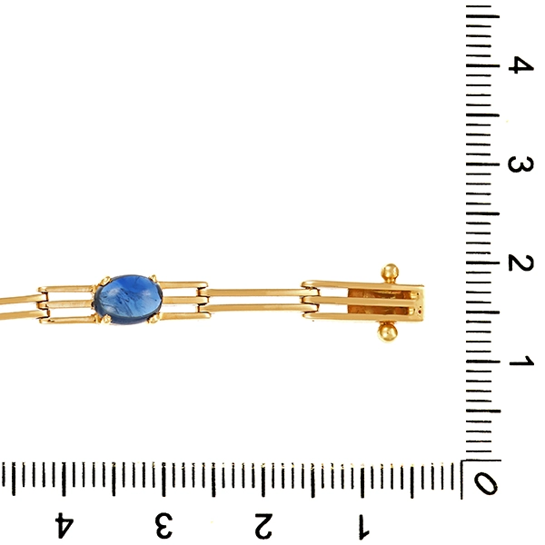 Armband, 14K, Gelbgold, Saphir, Brillant