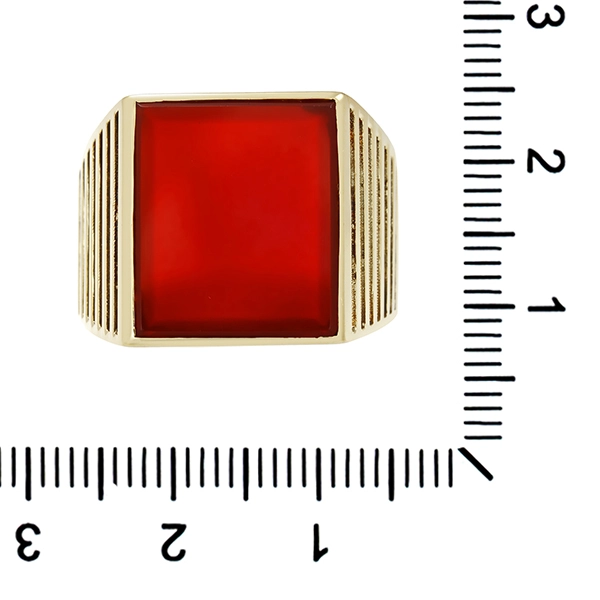 Herrenring, 14K, Gelbgold, Karneol