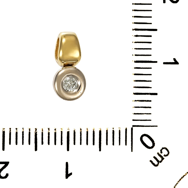 Anhänger, 14K, Weiß-/Gelbgold, Brillant