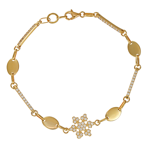 Armband, 14K, Gelbgold, Zirkonia