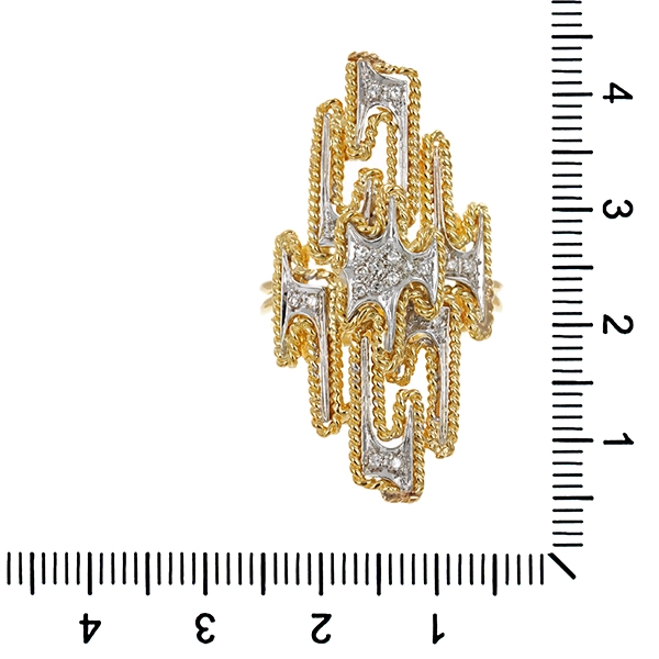 Ring, 18K, Gelb-/Weißgold, Diamanten, U55