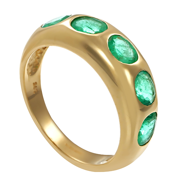 Ring, 9K, Gelbgold, Smaragde