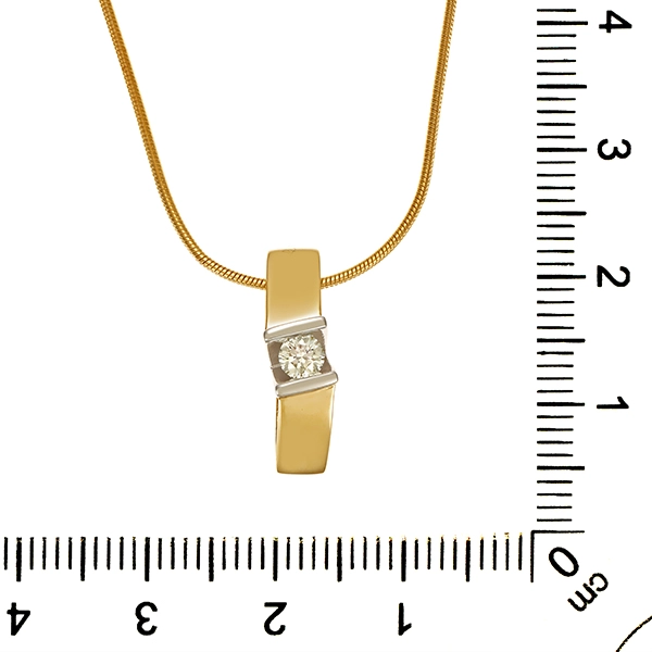 Collier, 14K, Gelb-/Weißgold, Brillant, Schlangen-