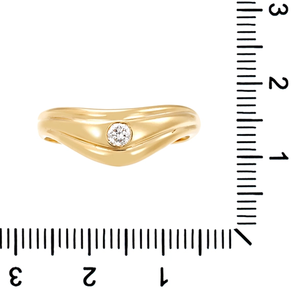 Diamantring, 14K, Gelbgold, Brillant 0,11 ct