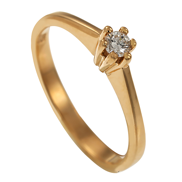 Diamantring, 14K, Gelbgold, Brillant