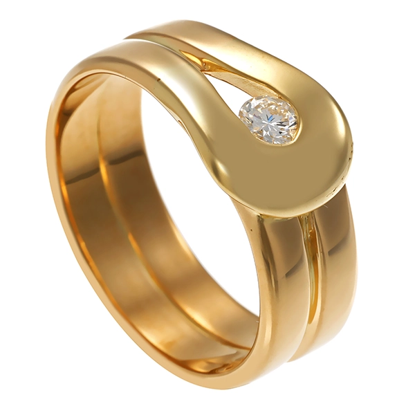 Diamantring, 14K, Gelbgold, Brillant 0,17 ct