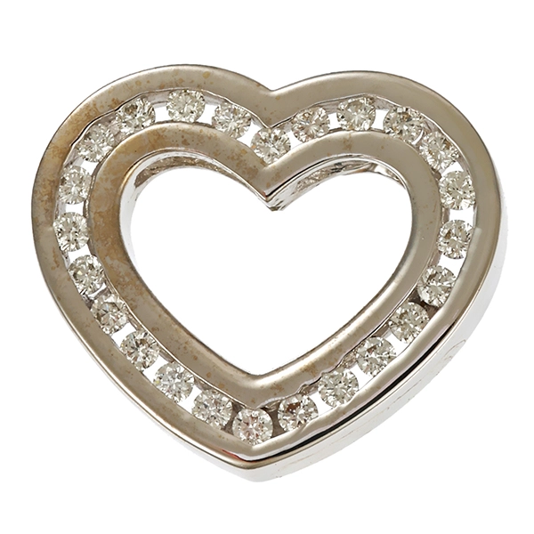 Anhänger, 14K, Weißgold, Brillanten, Herz